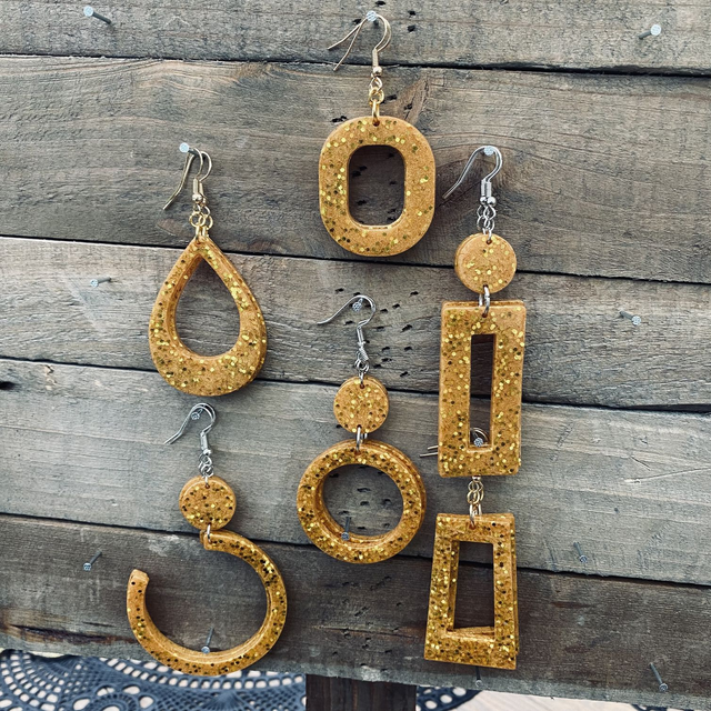 Boucles d'oreilles Glitter Gold intense