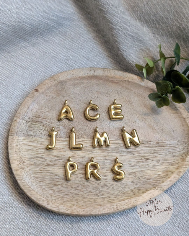Charms Lettre Alphabet Doré 