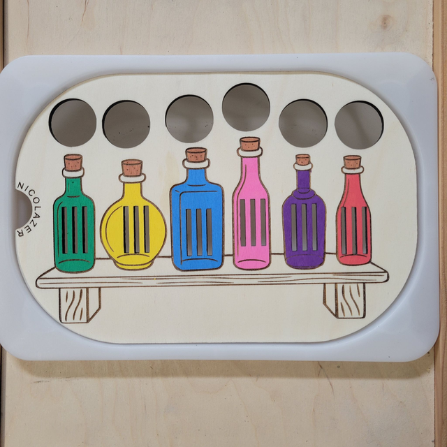 Insert sensoriel bois compatible trofast &quot;le bar à couleurs&quot;