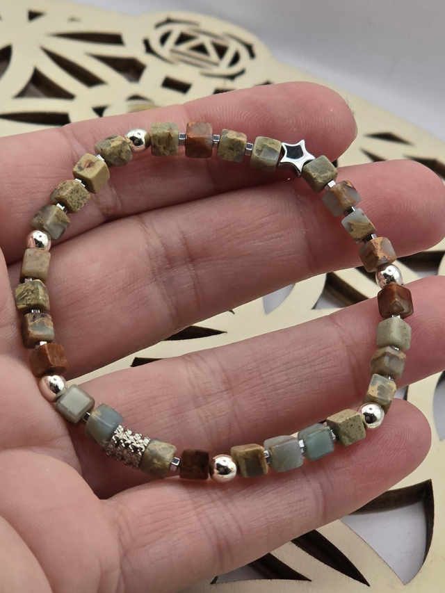 Bracelet Jaspe Impérial carré 0,4 cm