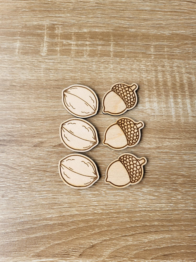 Lots jetons glands / noix ou panaché 