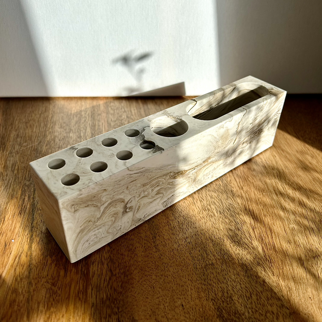 Organisateur effet marbre beige 