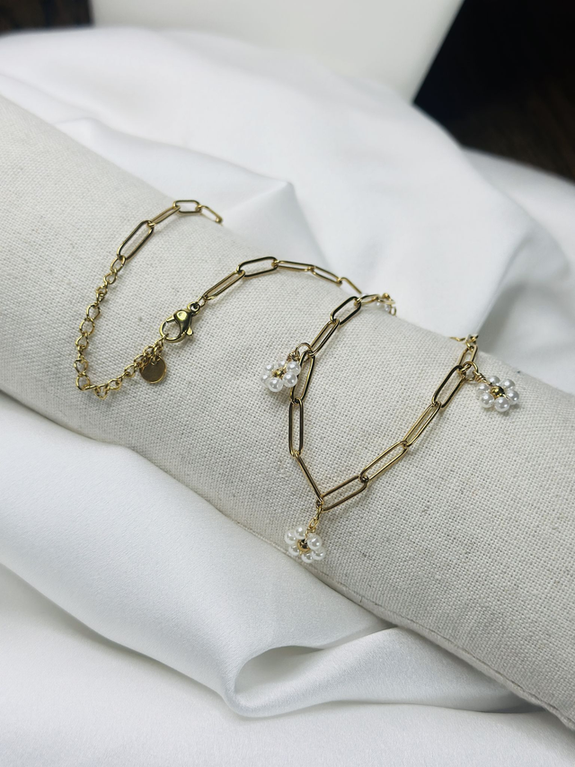 49- Collier marguerite perles