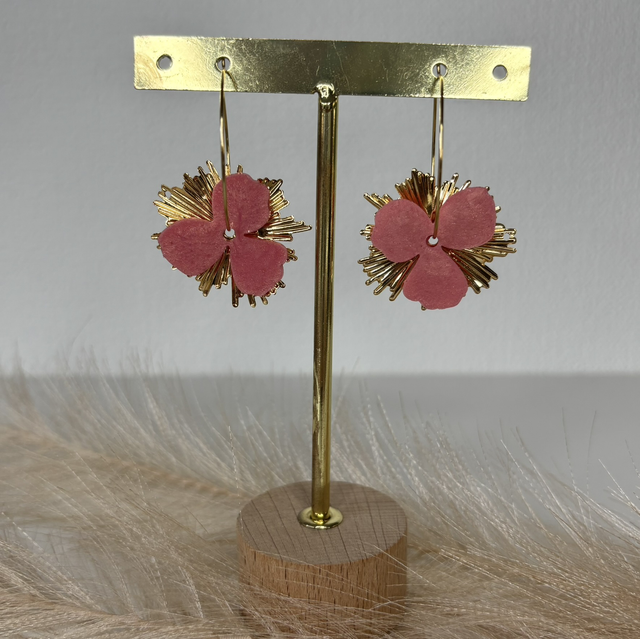 Boucles d’oreilles Créole rose