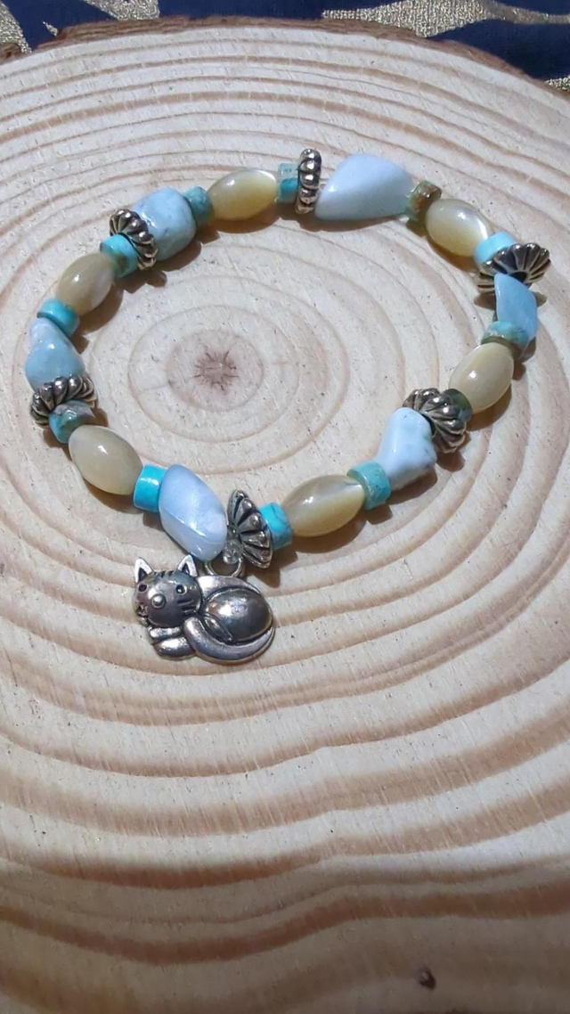  Fillette : Larimar, Corail et Amazonite 