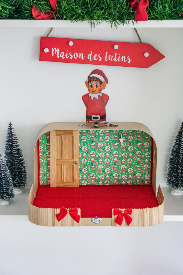Valise magique - motif boules de Noël