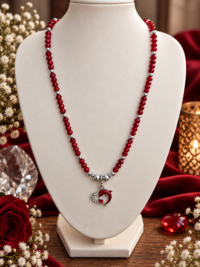Collier coeur dauphin