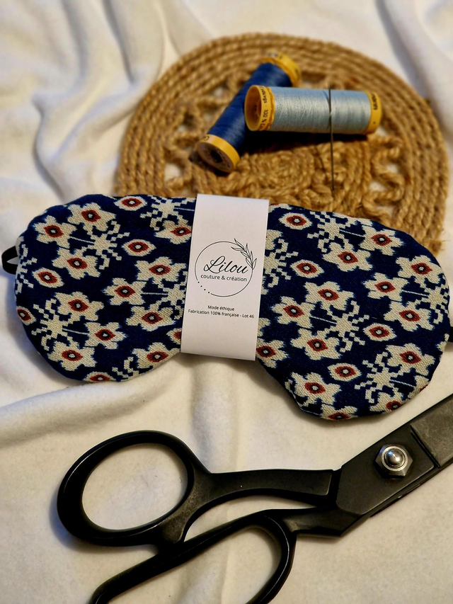 Masque de sommeil bleu/blanc