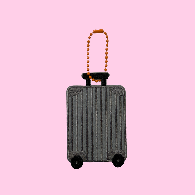 Friendship charm - Luggage (Grey) (w/ iron-on backing)