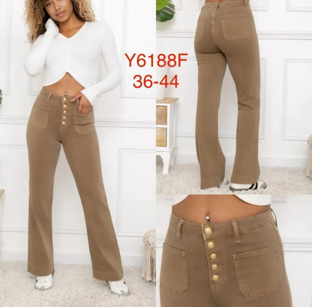 Wide leg taupe met zakjes