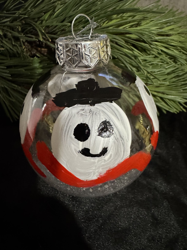 Snowman Bauble Filled with Snow