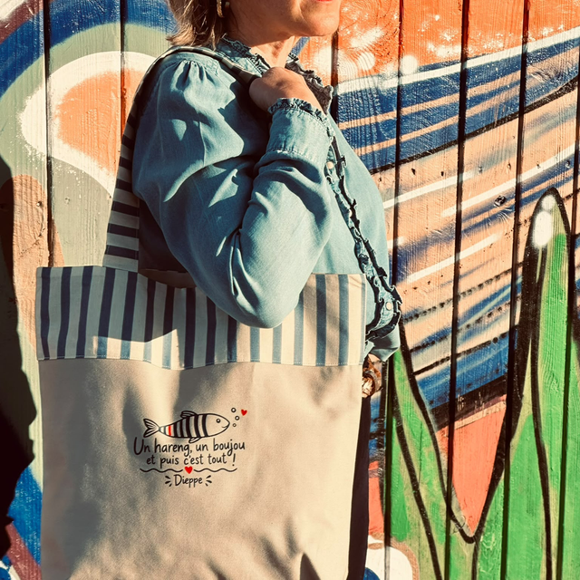 Tote bag " Un hareng, un boujou et puis c'est tout"