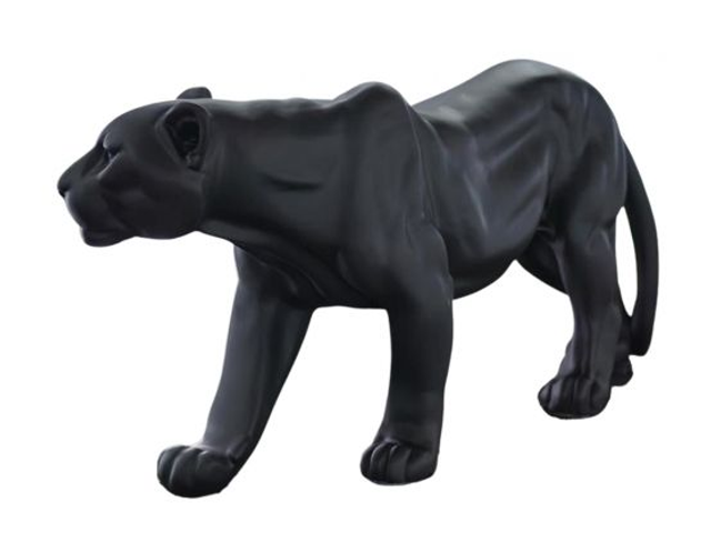 SCULPTURE PANTHERE RESINE LONGUEUR 165 CM - NOIR MAT