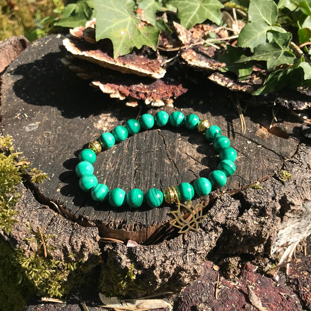 BRACELET MALA en Malachite du Congo MM