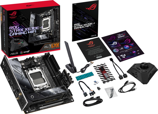 02.3.0011 – Scheda Madre ASUS ROG Strix X670E‑I Gaming WiFi – Mini‑ITX high‑end nera RGB con WiFi 6E per Ryzen 7000/8000/9000
