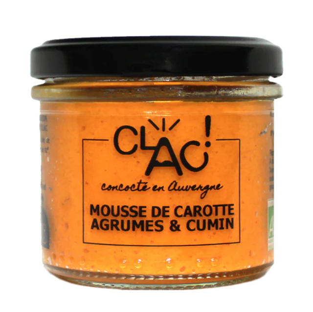 Tartinable Mousse de Carotte Agrumes &amp; Cumin Bio - CLAC! - 100g