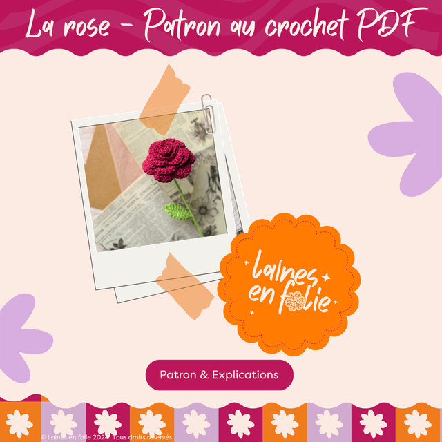 Patron au crochet – La rose (PDF)