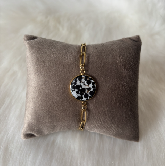 Bracelet Shiny noir et blanc