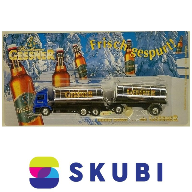 Reklamní kamion cisterna s vlekem - Mercedes Actros - Gessner - model 1:87 H0