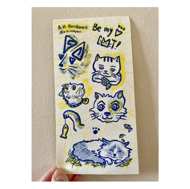 Be My Lovely Cat Riso Sticker
