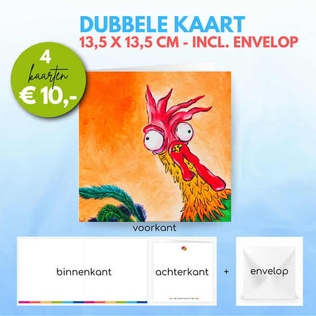 Haan | Dubbele kaart incl. envelop