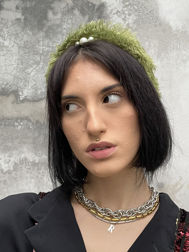 Serre-Tête - Fourrure Verte