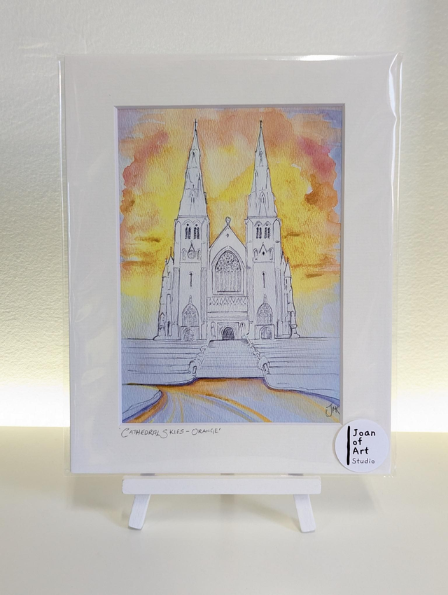 Cathedral Skies, Orange - Art print by Joan McKeever