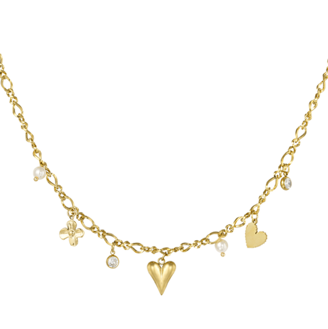Ketting sparkling love goud