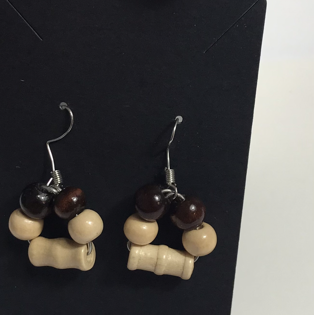 Brown Wood Earrings - BWE3593
