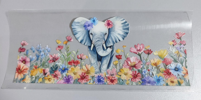 DTF Aufklebe-Folie ca 24x11cm Elefant 