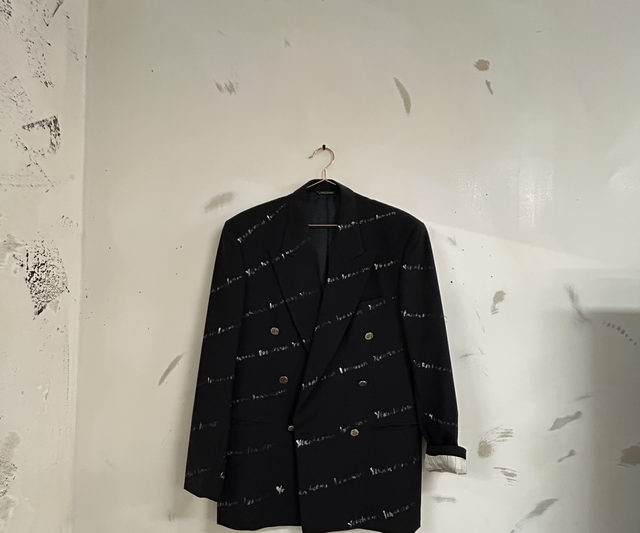 Reworked giacca elegante con print