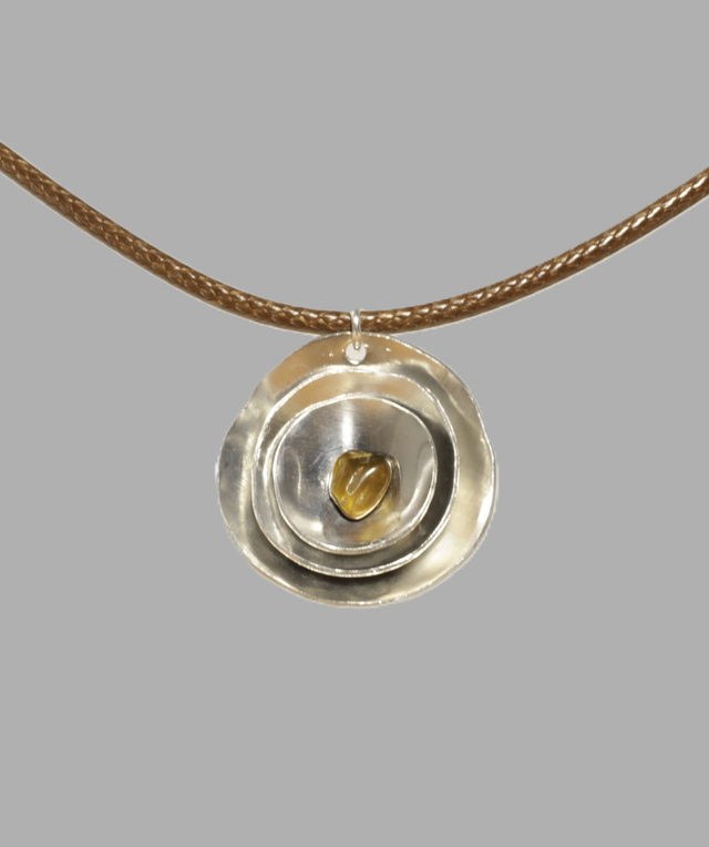 Domed Pendant with Tigers Eye stone