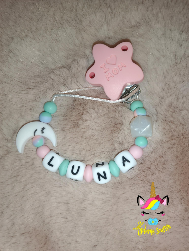 Attache tétine Lune