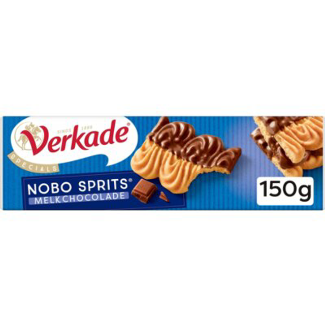 Verkade Nobo sprits melkchocolade 150 gram 