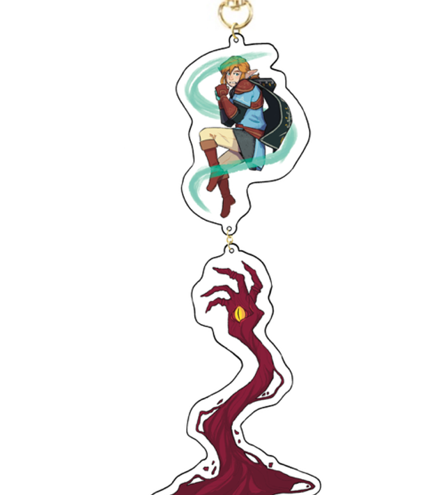Scary hand double keychain 
