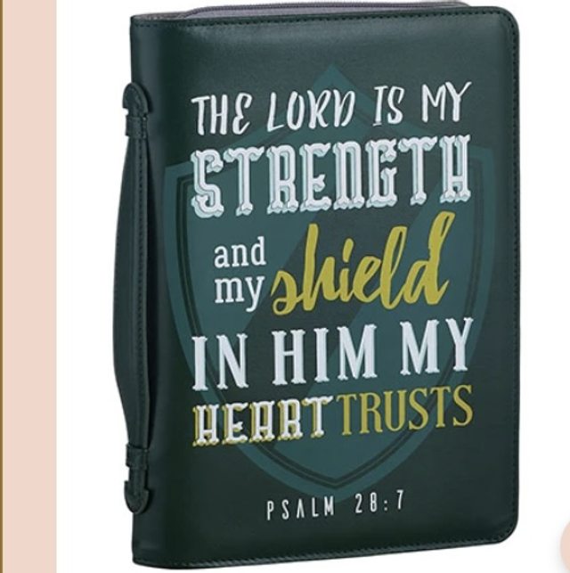 Lord is My Strength Leather Look Bible Cover