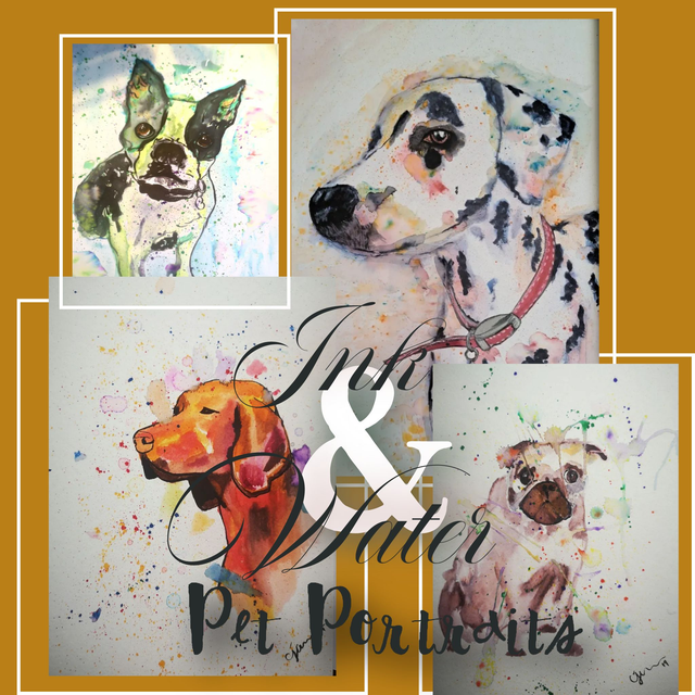 Pet Portrait ~ Water &amp; Ink