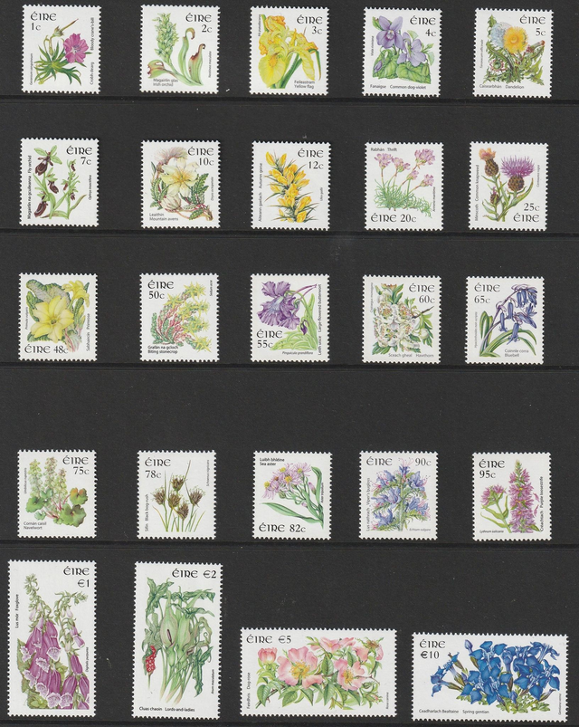 Ireland 2004 - 2008 Flowers,Definitives,Complete Set MNH