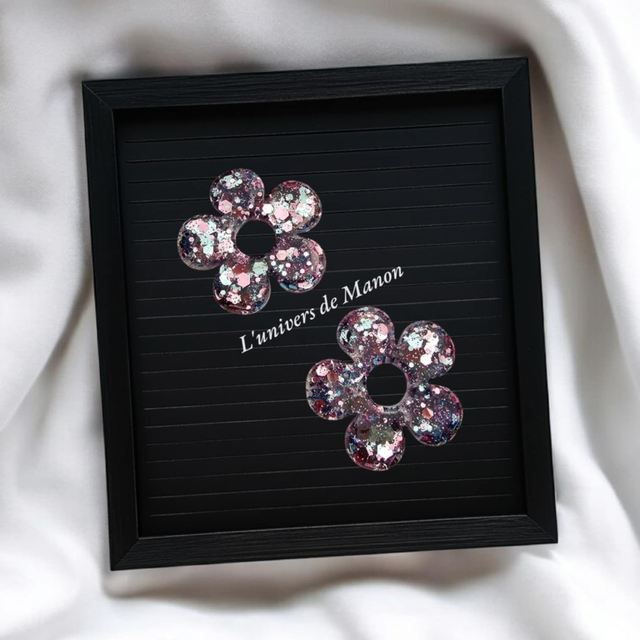 2 Pampilles fleur  (créoles interchangeables) 