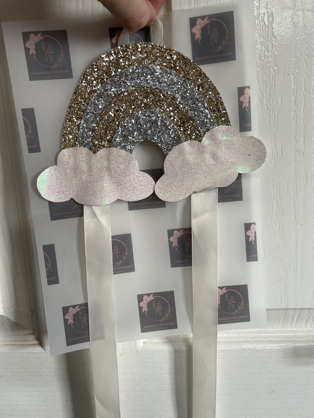 Gold &amp; Sliver Rainbow Bow Holder