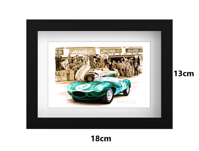 Small Framed Postcard JAGUAR D-TYPE