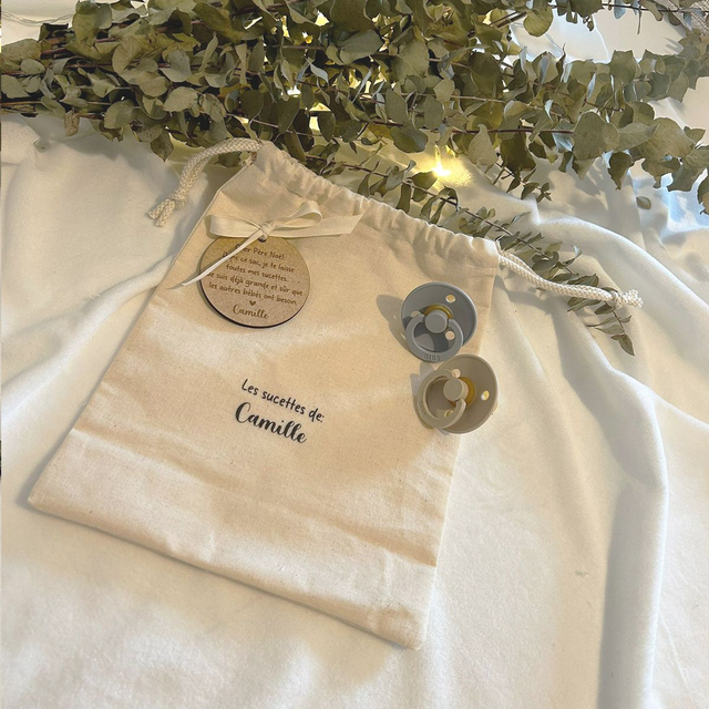 Sac magique &#039;Bye tétine&#039; personnalisé 🎄