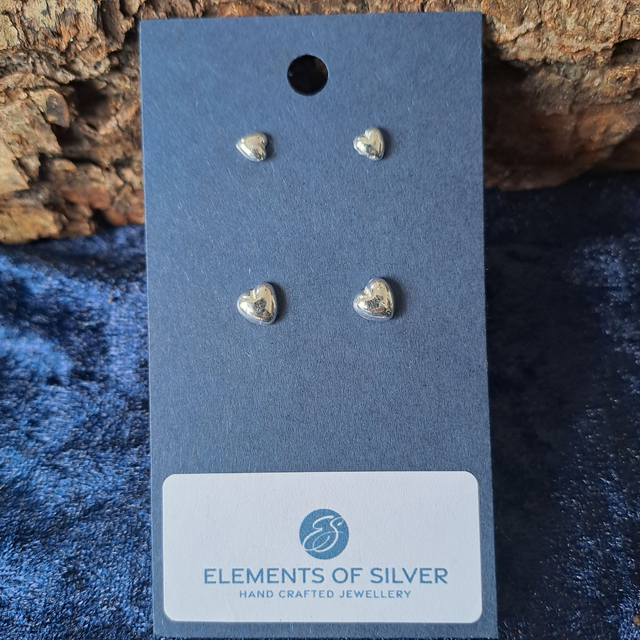 Mini heart studs duo set