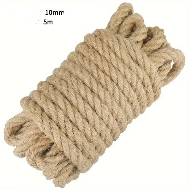  corde en jute longueur 5M, fabriquée en jute naturel épaisseur 10Mm