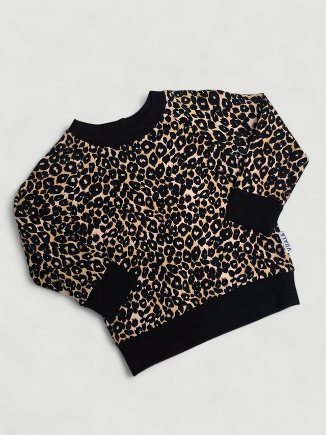 Collegepaita LEOPARD MUSTA