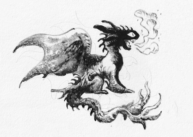 Inked Toothless A4 print