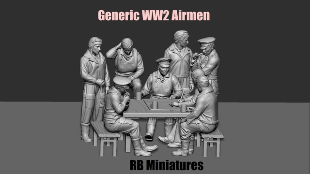 RB Miniatures - WW2 Generic Bomber Crew Debriefing (Available in 1/72 and 1/48)