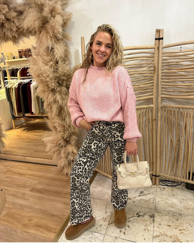 Soft Oversized Zachte Gebreide Trui Roze