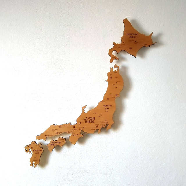 A01 – Carte du Japon - Décoration murale design