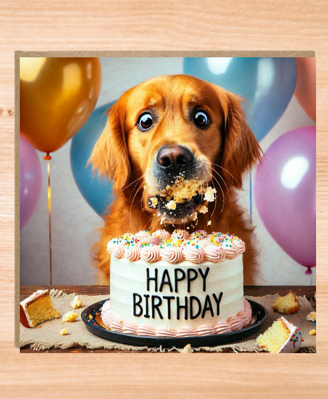 Golden Retriever Dog Birthday Card